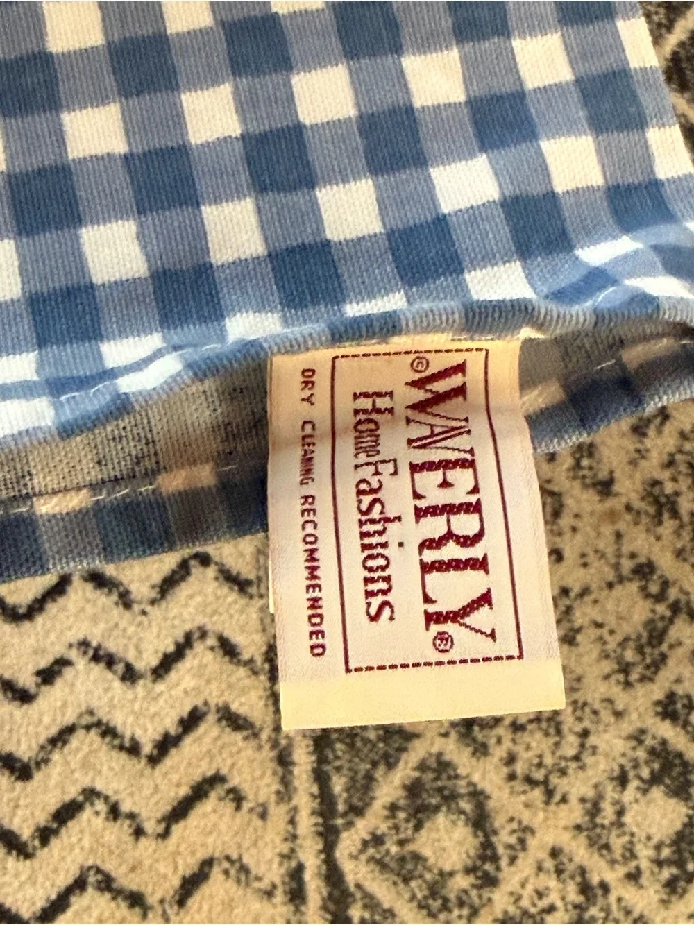 Waverly blue and white gingham check Valances set of 3 - 78”x15”